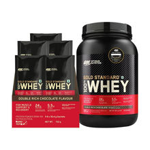 Optimum Nutrition (ON) Gold Standard 100% Whey Protein + Sachet Box Double Rich Chocolate