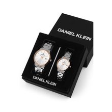 Daniel Klein Pair Gents & Ladies Silver Watch DK.1.13298-4