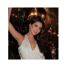 AMOSSH 18K Gold Plated Anti Tarnish Long Heart Statement Earrings