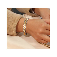 AMOSSH 18K Gold Plated Silver Anti Tarnish Watch Strap Link Bracelet