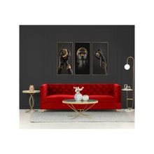 Claymint Seabrook Three Seater Red Sofa