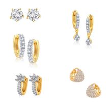 Youbella Combo of Trendy American Diamond Earrings
