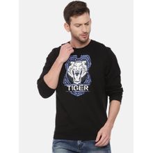 3PIN Men Cotton Black Tiger Round Neck T-Shirt