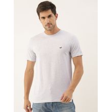 3PIN Men Cotton Bleach Melange Solid Round Neck T-Shirt