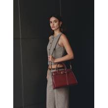 MIRAGGIO Maroon Althea Satchel Bag with Detachable Strap (Medium)