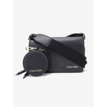 Calvin Klein Logo Black Pvc Sling Bag with Pouch
