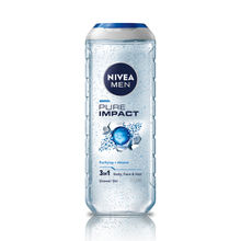 NIVEA MEN Body Wash- Pure Impact with Purifying Minerals Particles- Shower Gel for Body- Face & Hair