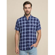 KUONS AVENUE Men Cotton Checks Indigo Shirt