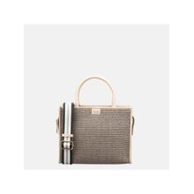 Gioia Grey Raffia Book Tote Bag