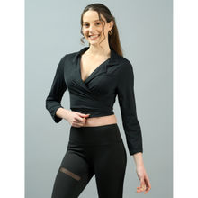 RYZ Women Active Swoosh Full Sleeve Jacket Black