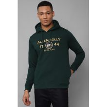 Allen Solly Men Green Hooded Neck Full Sleeves Casual Sweatshirt