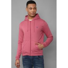 Allen Solly Men Pink Hooded Neck Full Sleeves Casual Sweatshirt