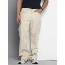 The Indian Garage Co Men's Loose Fit Solid Mid Rise Jeans