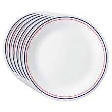 Corelle Livingware Double Ring Red-N-Blue Pack of 6 26cm Dinner Plate