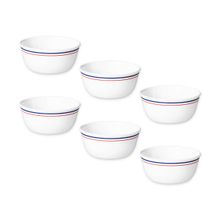 Corelle Livingware Double Ring Red-N-Blue Pack of 6 177ml Katori-Ramekin Dbl Ring
