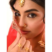 Tangerine Gul Nose Ring with Chain