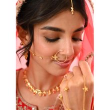 Tangerine Netra Nose Ring with Chain