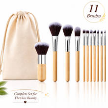 Bronson Professional Super Soft Bristles Hd Finish Bamboo makeup Brush Set With Pouch