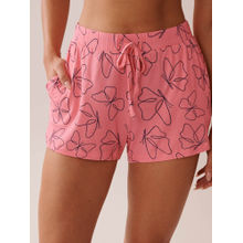 La Vie En Rose Butterfly Print Soft Jersey Pajama Shorts
