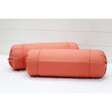 SHADES OF LIFE Plain Bolster Cover- Peach