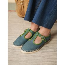 Theater Women Catalonia Blue Suede Mary Jane Espadrilles