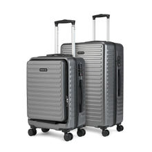 Assembly Hard Luggage Set of 2|Medium Check-in 24 Inches & Cabin Luggage 20 Inches|Grey