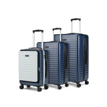 Assembly Hard Body Set of 3 Luggage Trolley Suitcase - 28, 24 & 20 inch - Blue White
