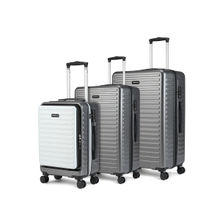 Assembly Hard Body Set of 3 Luggage Trolley Suitcase - 28, 24 & 20 inch - Grey White