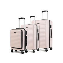 Assembly Set of 3 Hard Luggage Trolley - 28, 24 & 20 inch - Desert Ivory