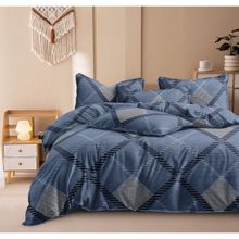 BAJO'S 300 Tc King Bedsheet With 2 Pillow Covers Blue