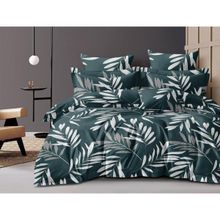 BAJO'S 210 Tc Queen Bedsheet With 2 Pillow Covers Green
