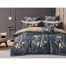 BAJO'S 210 Tc Queen Bedsheet With 2 Pillow Covers Grey