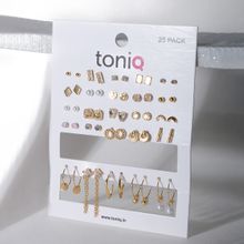 Toniq Gold Stud and Drop Earrings (Set of 25 Pairs)