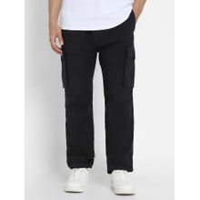 American Eagle Men Black Flex Relaxed Straight Cargo Pant