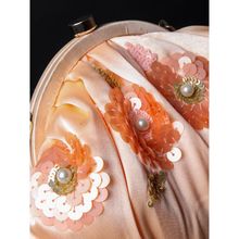 Odette Cover Style Peach Satin Shoulder Handbag