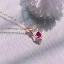 Mahi Rose Gold Plated Purple Crystal Bottle Heart Pendant