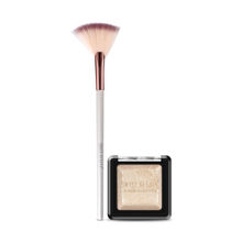 Swiss Beauty Fusion Highlighter And Fan Brush - Combo