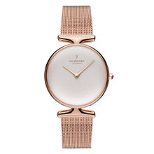 Nordgreen Unika White Dial With Rose Gold Mesh Watch Strap For Women