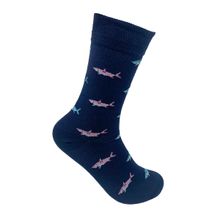 Mint & Oak Shark Attack Socks - Navy Blue (Free Size)