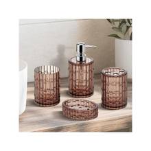 OBSESSIONS Crystal 4 Pieces Bathroom Set Brown