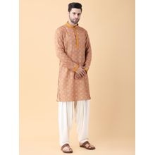 Manish Nagdeo Men's Mustard Kurta With Dhoti
