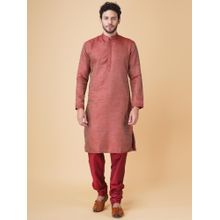 Manish Nagdeo Men's Maroon Kurta With Churidar
