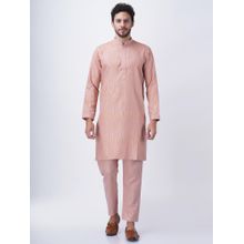 Manish Nagdeo Men's Peach Kurta With Salwar