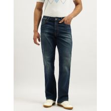 United Colors of Benetton Mens Blue Solid Boot Leg Fit Jeans