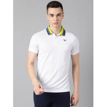 WOODS Solid White Polo T-Shirt