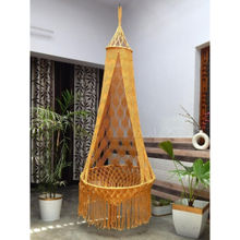 Ecofynd Colored Macrame Swing Hammock Orange