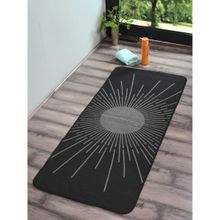 Saral Home Easy Living Black Tapestry Sun Micro Yoga Mat (2.5x5 feet)