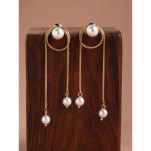 Palmonas Womens Waterproof and Anti Tarnish High Fashion Pearl Drop Earrings
