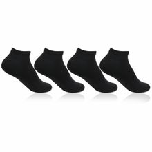 Bonjour Womens Cotton Secret Length Black Socks -Pack of 4