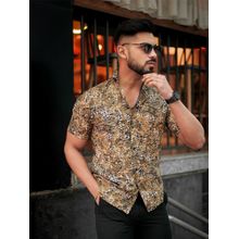 ROYALTAIL Brown Multicolor Print Super Soft Premium Half Sleeve Shirt